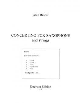 Concertino For Alto Saxophone & Strings 