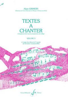 Textes a Chanter Vol. 3 