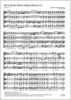 Ich will den Herrn loben allezeit (I) 