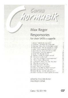 Reger: 20 Responsories [E] 