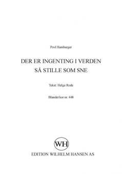 Der Er Ingenting I Verden Sa Stille Som Sne 