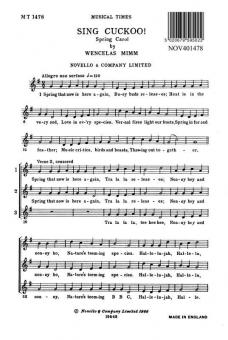 Sing Cuckoo! (Spring Carol) 