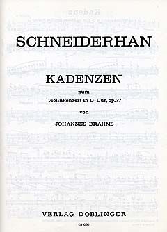 Kadenzen zu Violinkonzerten zu Brahms D-Dur Op. 77 