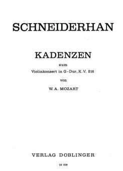 Kadenzen zu Mozart Violinkonzert G-Dur KV 216 
