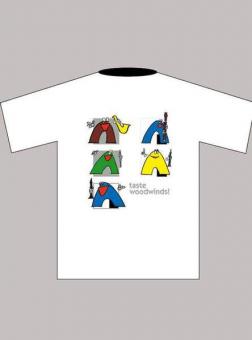 Kinder T-Shirt M Weiss Woodwinds 