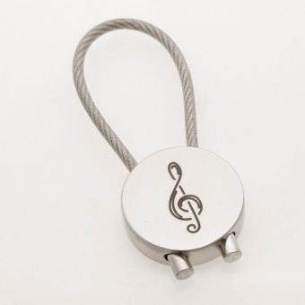 Schlüsselanhänger Violinschlüssel (rund) 