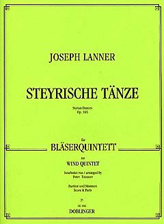 Steyrische Tänze für Bläserquintett op.165 