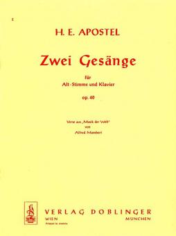 2 Gesänge für Alt-Stimme und Klavier op.40 
