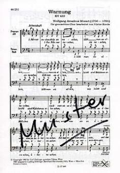 Warnung (Männer suchen stets zu naschen) KV 433 