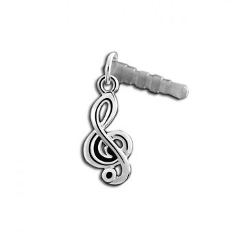 Earphone-Plug Violinschlüssel (silbern) 