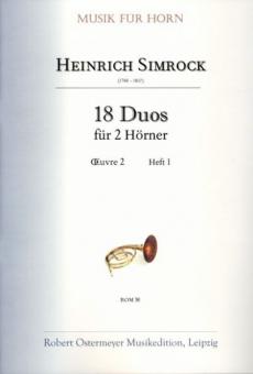 18 Duos für 2 Hörner op. 2 Heft 1 