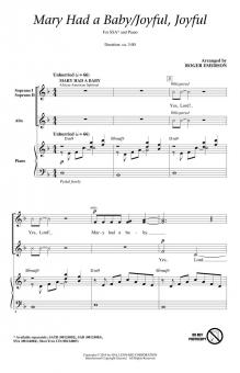 Mary Had A Baby/Joyful, Joyful Standard