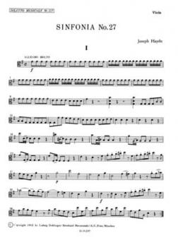 Sinfonia Nr. 27 G-Dur Hob. I:27 