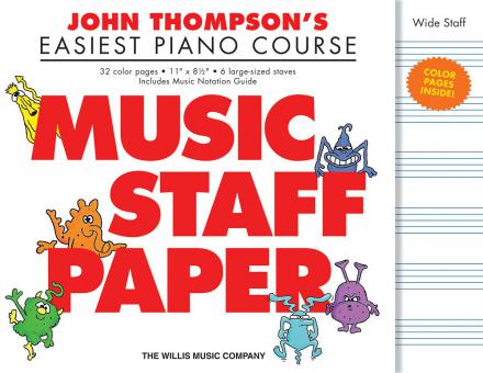 John Thompson's Easiest Piano Course: Music Staff Paper 