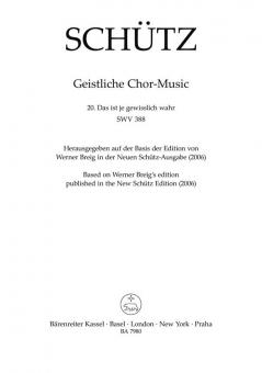 Das ist je gewisslich wahr SWV 388 Standard
