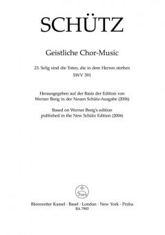Selig sind die Toten, die in dem Herren sterben SWV 391 Standard