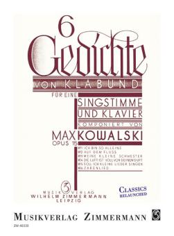 6 Gedichte von Klabund op. 15 