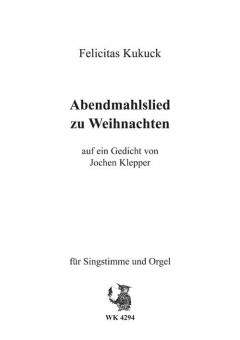 Abendmahlslied zu Weihnachten 