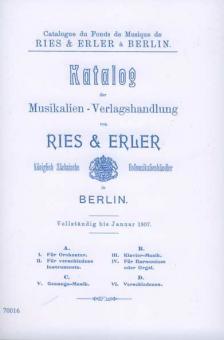Archivkatalog Ries & Erler Ed. 1881-1924 