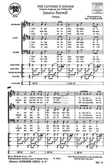 Per Cantare E Sonare PJ441 Jamaica Farewell 