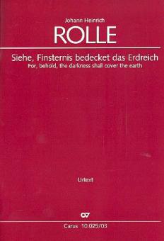 Siehe, Finsternis bedeckt das Erdreich Standard