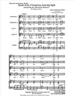 Break Forth, O Beauteous Heavenly Light, BWV 248 