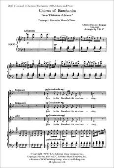 Philemon et Baucis: Bacchantes Chorus 