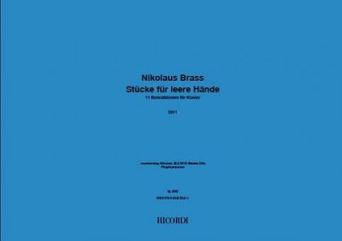 Stücke für leere Hände für Klavier 