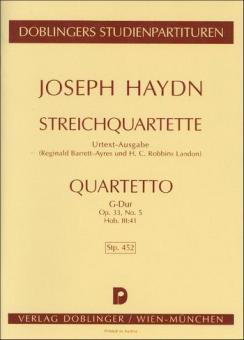 Streichquartett G-Dur Hob. III:41 op. 33/5 