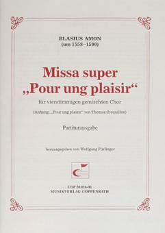 Missa super 'Pour ung plaisir' 
