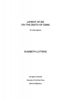 Lament of Isis On The Death of Osiris 