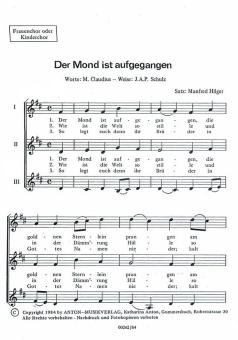 Der Mond ist aufgegangen / Die Blümelein sie schlafen 