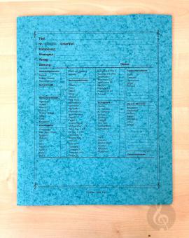 Notenumschlag Quart-Format mit Stirn- und Seiten - blau 