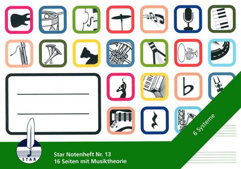 Notenheft Din A5 quer 6 Systeme 16 Seiten 