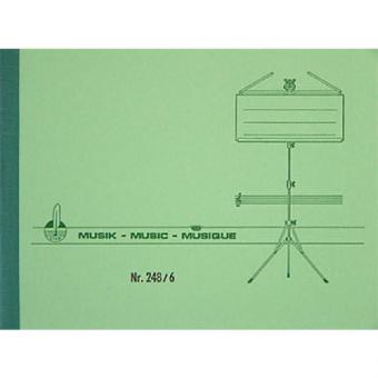 Notenmarschheft fadengeheftet quer 6 Systeme 