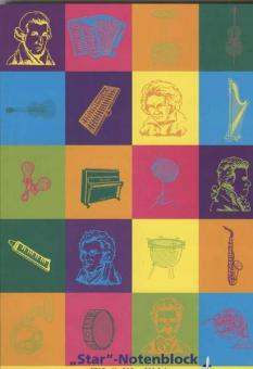 Notenblock Din A4 hoch (21x29,7) 12 Systeme, 50 Blatt perforiert 