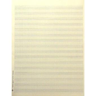Notenpapier Quart-Format hoch 16 Systeme mit Hilfslinien 