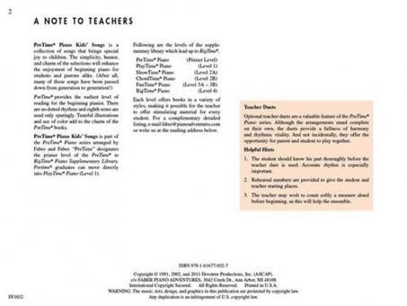 Pretime Piano Kids' Songs Primer Level 