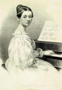 Clara Wieck am Flügel 