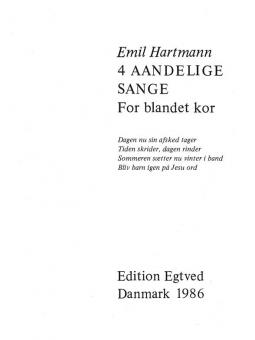 4 Aandelige Sange For Blandet Kor 