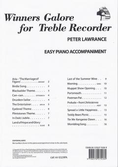 Winners Galore - Piano Accompaniment for Treble Recorder 