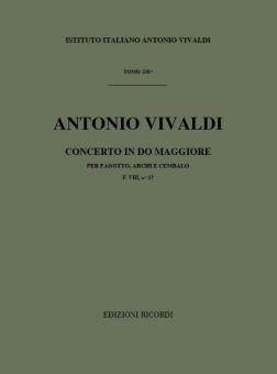 Concerto C Major Bassoon Strings Continuo Rv472 Score Fviii#17 T238 