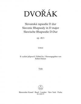 Slawische Rhapsodie D-Dur op. 45/1 