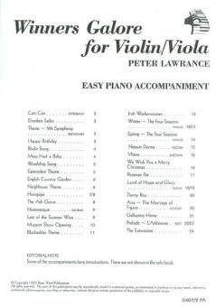 Winners Galore for Violin: Easy Piano Accompaniment 