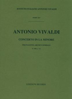 Concerto A Minor Bassoon Strings Continuo Rv499 Score Fviii#12 T223 