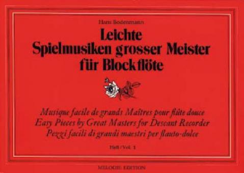 Leichte Spielmusiken für Blockflöte 