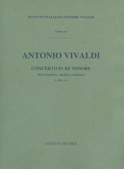 Concerto D Minor Bassoon Strings Continuo Rv481 Score Fviii#5 T67 