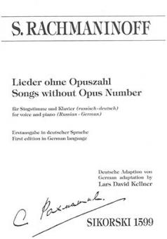 Lieder ohne Opuszahl für Singstimme und Klavier 