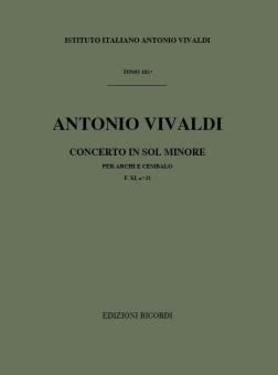 Concerto G Minor Strings Continuo Rv157 Score Fxi#21 T182 