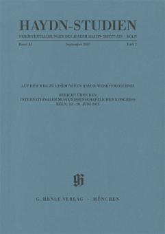 Haydn-Studien 11, Heft 2: Auf dem Weg zu einem neuen Haydn-Werkverzeichnis 